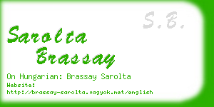 sarolta brassay business card